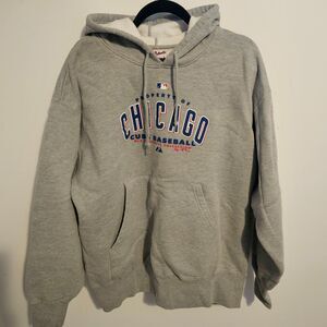 Cubs Authentic Collection Majestic Gray Hoodie, Men's Size L